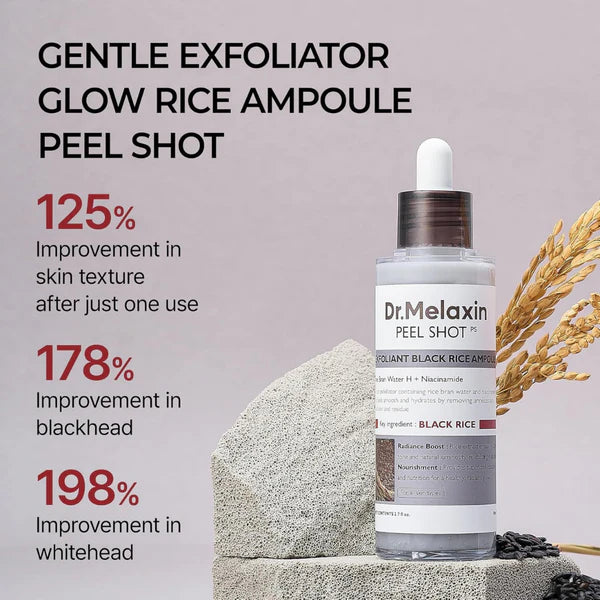 Dr.Melaxin® Peel Shot | Glow Exfoliant Rice Ampoule 80ml (Pack Of 2)