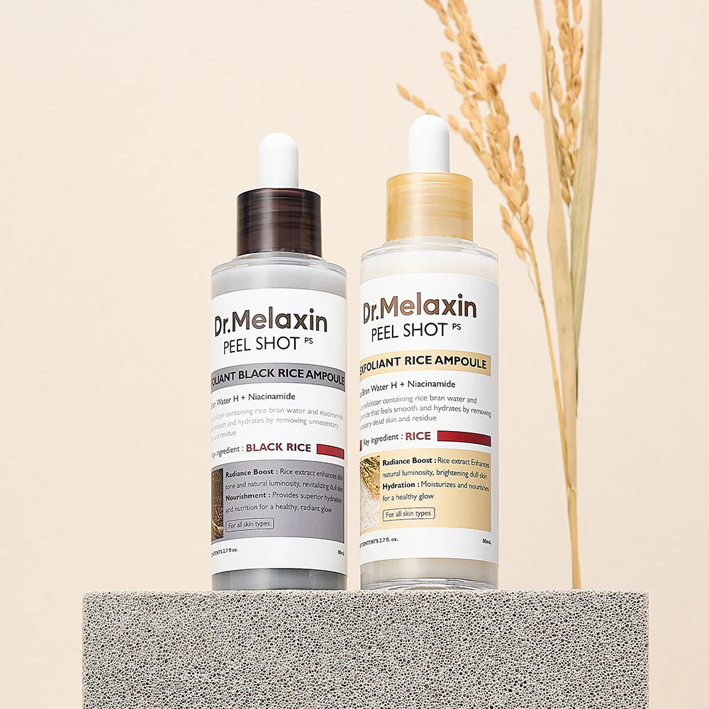 Dr.Melaxin® Peel Shot | Glow Exfoliant Rice Ampoule 80ml (Pack Of 2)